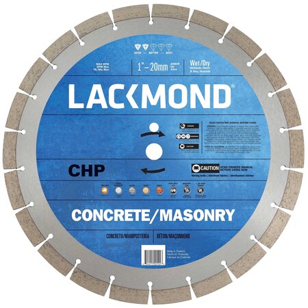 Lackmond 12 x 20mm arbor CHP Series, Cured Concrete / General Purpose SG12CHP20